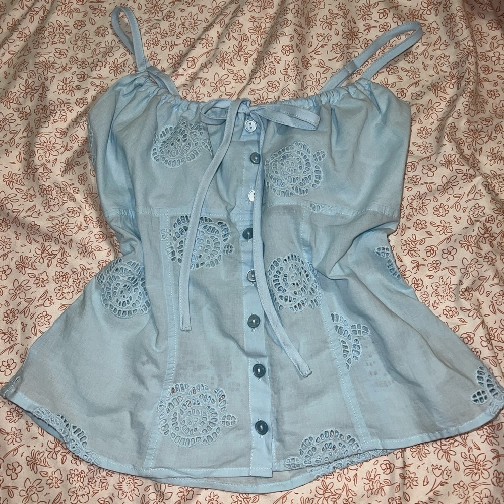 Wild Fable Light Blue Eyelet Camisole